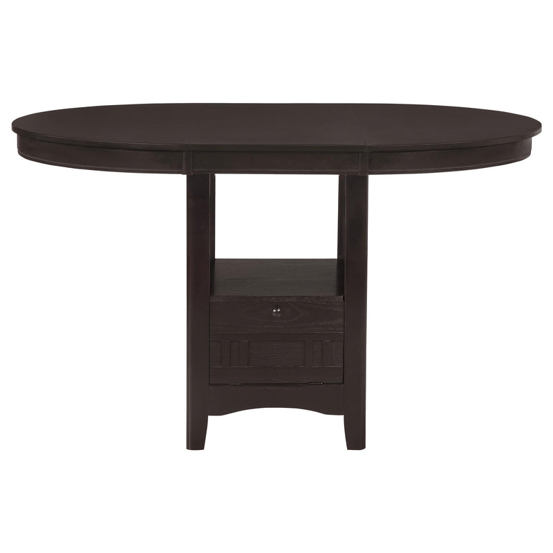 Lavon Oval 60-inch Counter Height Extension Dining Table Espresso - detail 4