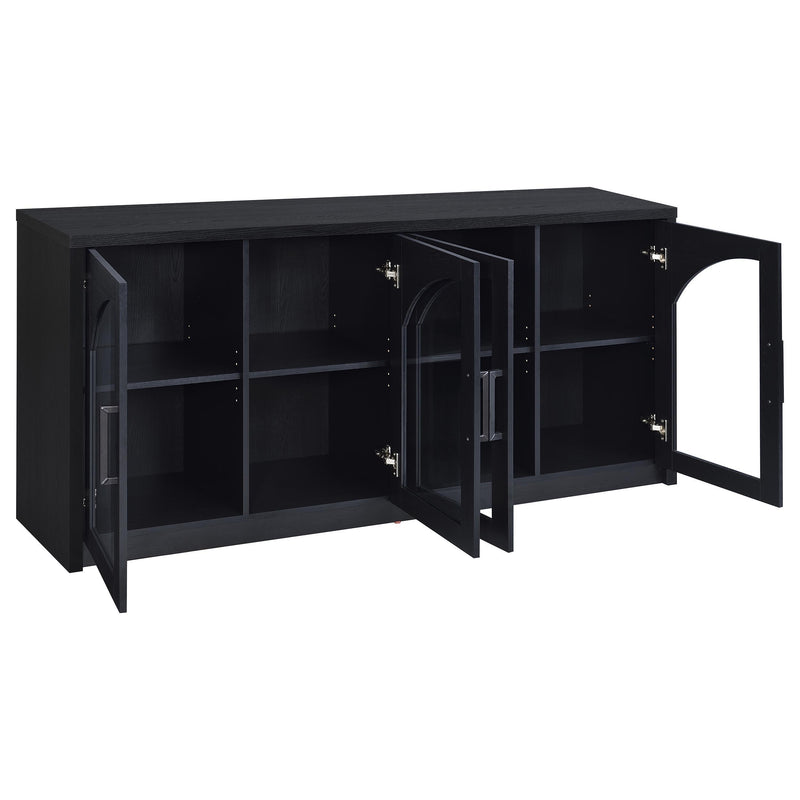 Riva 4-door Dining Sideboard Buffet Storage Credenza Black - detail 3