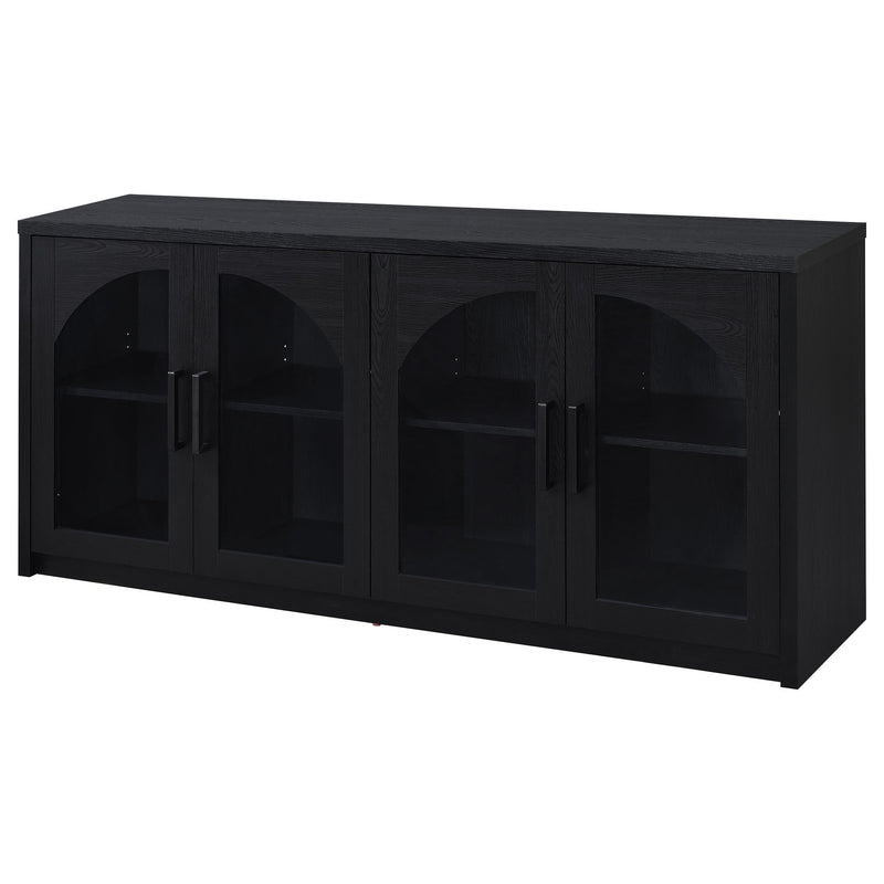 Riva 4-door Dining Sideboard Buffet Storage Credenza Black - detail 5