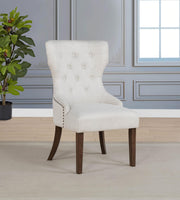 Baney Fabric Upholstered Dining Side Chair Cream and Dark Oak