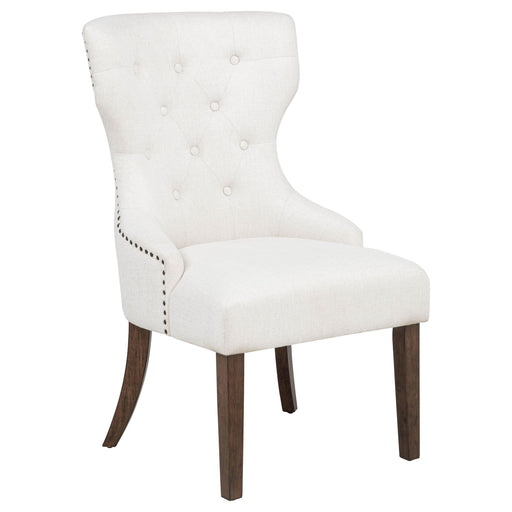 Baney Fabric Upholstered Dining Side Chair Cream and Dark Oak - alternate view
