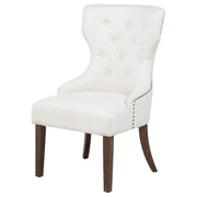 Baney Fabric Upholstered Dining Side Chair Cream and Dark Oak - detail 4