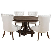 Ridgewell 5-piece Round Pedestal Dining Set Dark Oak - alternate view