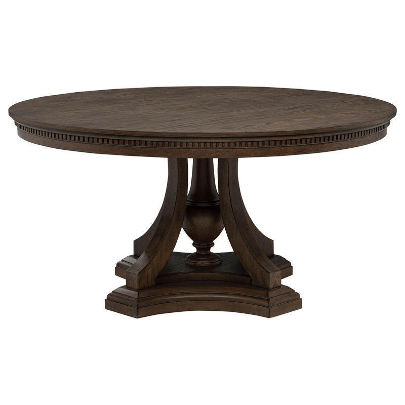 Ridgewell Round Pedestal Dining Table Dark Oak - detail 3