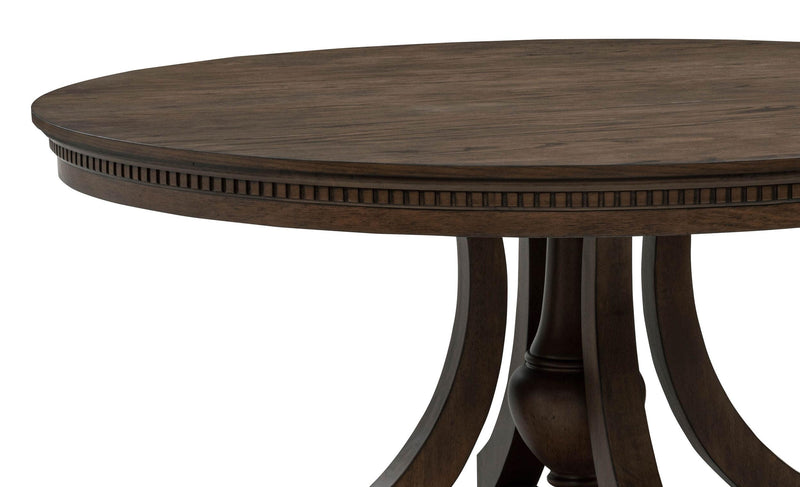 Ridgewell Round Pedestal Dining Table Dark Oak - detail 5
