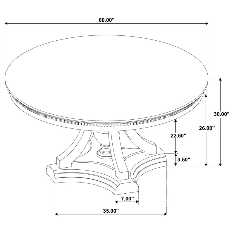 Ridgewell Round Pedestal Dining Table Dark Oak - detail 7