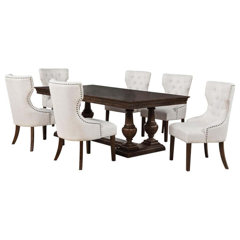 Ridgewell 7-piece Rectangular Trestle Dining Set Dark Oak - alternate view
