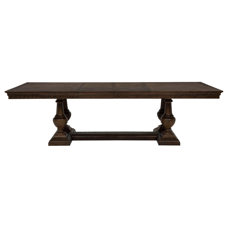 Ridgewell 7-piece Rectangular Trestle Dining Set Dark Oak - detail 4