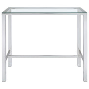 Tolbert Rectangular 47-inch Glass Top Pub Bar Table Chrome - detail 3