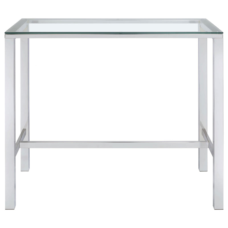 Tolbert Rectangular 47-inch Glass Top Pub Bar Table Chrome - detail 3
