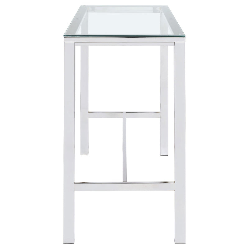 Tolbert Rectangular 47-inch Glass Top Pub Bar Table Chrome - detail 4