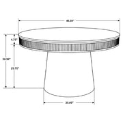 Ortega Round 46-inch Marble Top Wood Dining Table Natural - detail 6