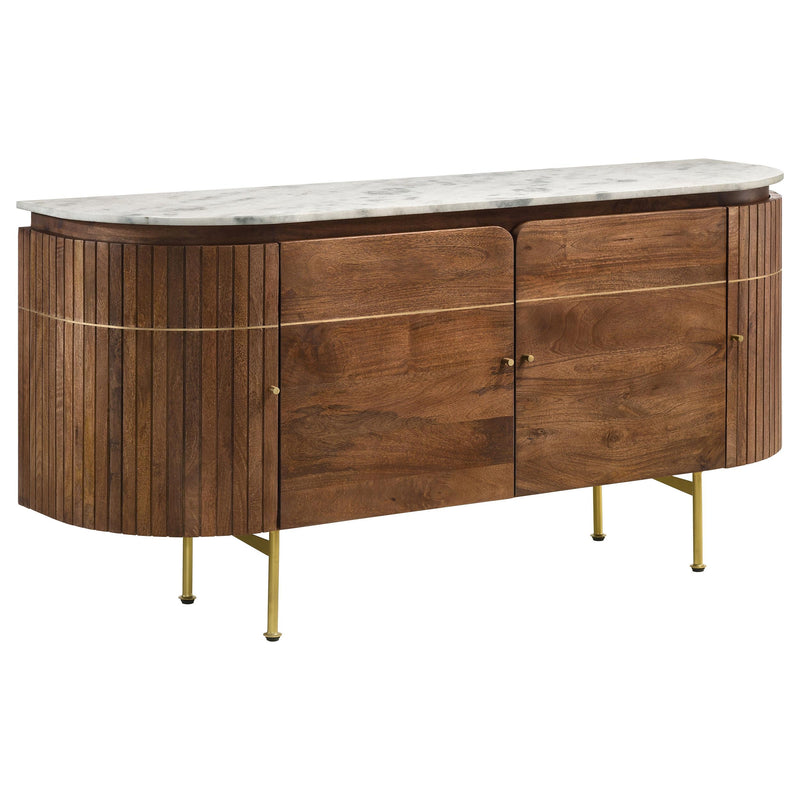 Ortega 4-door Marble Top Sideboard Buffet Cabinet Natural - alternate view