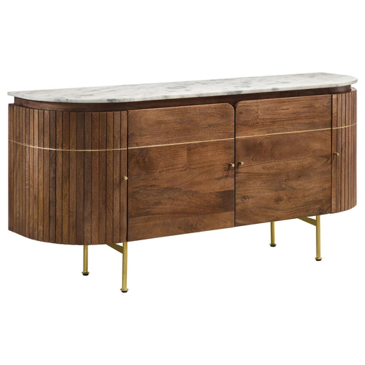 Ortega 4-door Marble Top Sideboard Buffet Cabinet Natural - alternate view