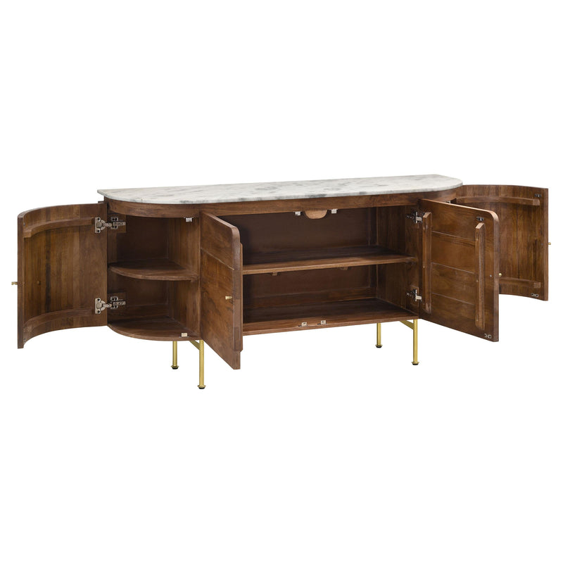 Ortega 4-door Marble Top Sideboard Buffet Cabinet Natural - detail 3