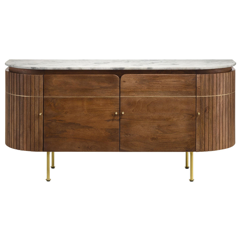 Ortega 4-door Marble Top Sideboard Buffet Cabinet Natural - detail 4