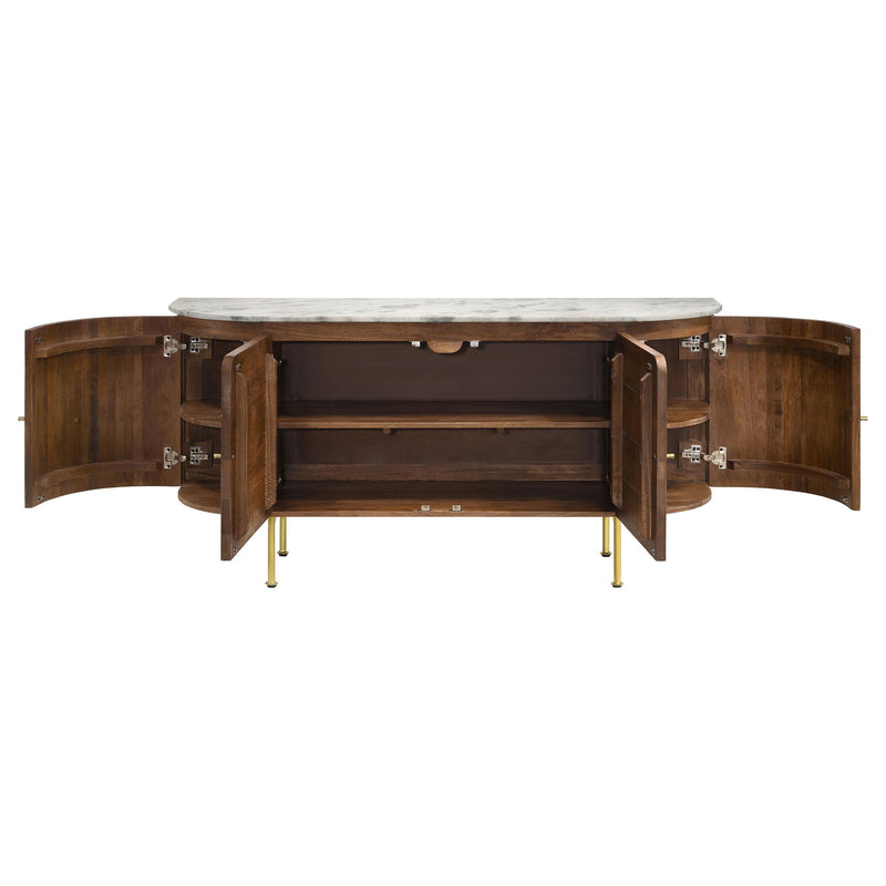 Ortega 4-door Marble Top Sideboard Buffet Cabinet Natural - detail 5