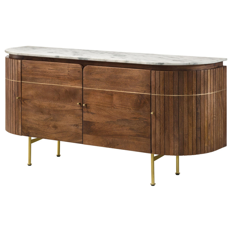 Ortega 4-door Marble Top Sideboard Buffet Cabinet Natural - detail 6