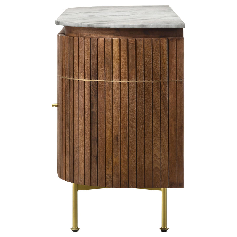 Ortega 4-door Marble Top Sideboard Buffet Cabinet Natural - detail 7