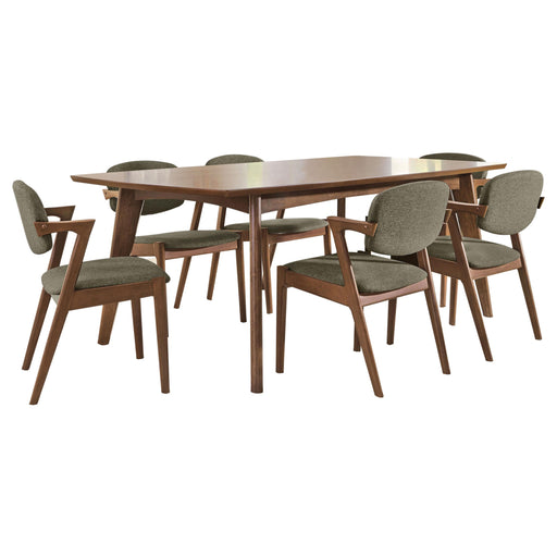 Malone 7-piece Rectangular Dining Table Set Dark Walnut - alternate view