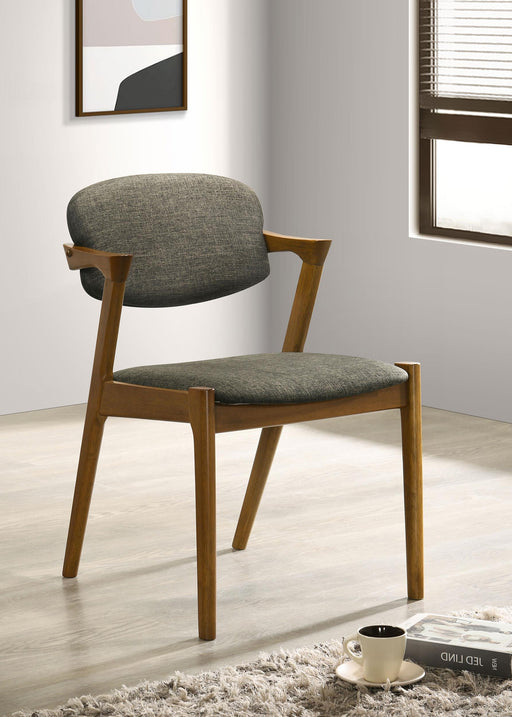 Malone Padded Wood Dining Arm Chair Dark Walnut (Set of 2) - alternate view