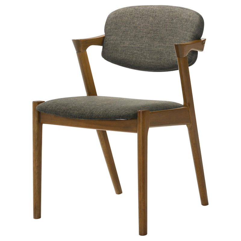 Malone Padded Wood Dining Arm Chair Dark Walnut (Set of 2) - detail 5