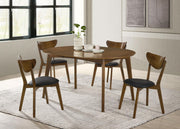 Jedda 5-piece Oval Dining Table Set Dark Walnut