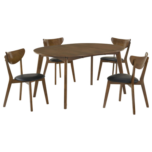 Jedda 5-piece Oval Dining Table Set Dark Walnut - alternate view
