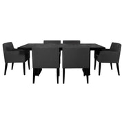 Catherine 7-piece Rectangular Dining Table Set Black - alternate view