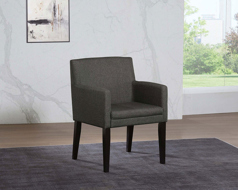 Catherine Upholstered Dining Arm Chair Grey (Set of 2) - alternate view