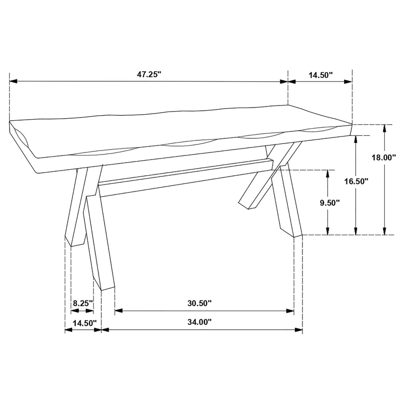 Alston 47-inch Solid Wood Dining Bench Knotty Nutmeg - detail 6