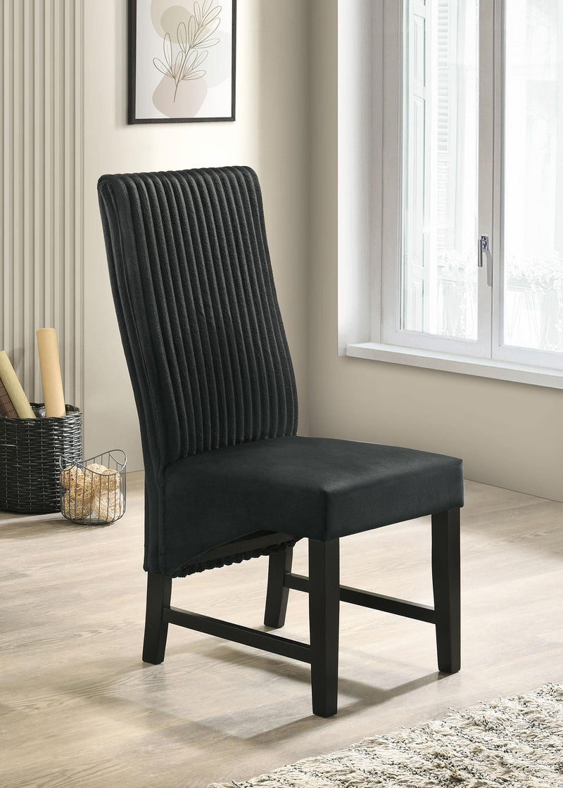 Barrand Upholstered Dining Side Chair Black (Set of 2) - alternate view