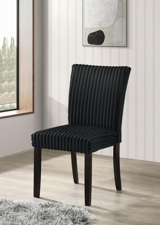 Dermott Upholstered Parson Dining Side Chair Black (Set of 2) - alternate view