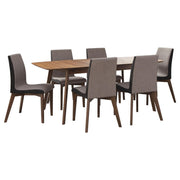 Redbridge 7-piece Rectangular Dining Set Natural Walnut - alternate view