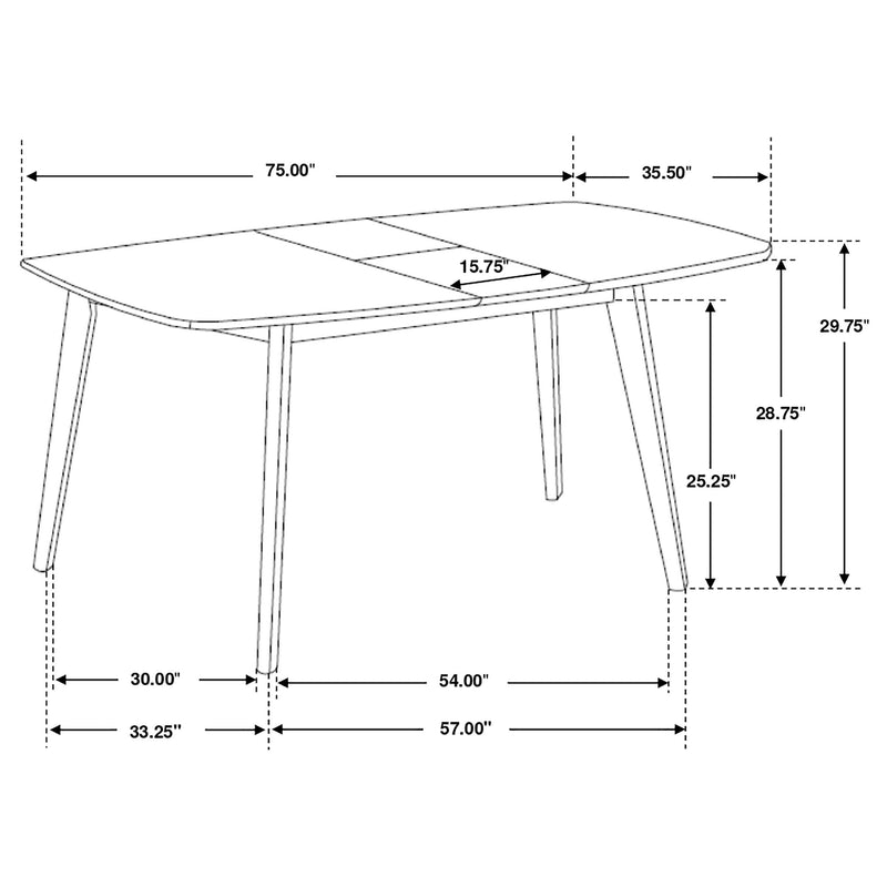 Redbridge 75-inch Extension Leaf Dining Table Natural Walnut - detail 5