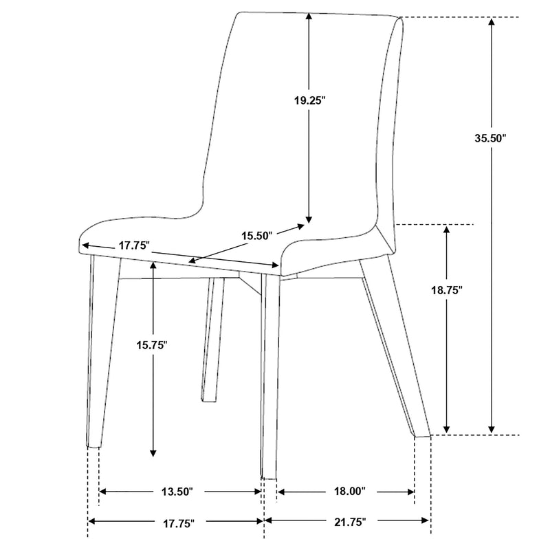 Redbridge Upholstered Dining Side Chair Walnut (Set of 2) - detail 5
