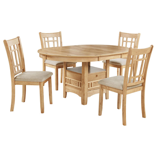 Lavon 5-piece Oval Extension Leaf Dining Set Light Oak - alternate view