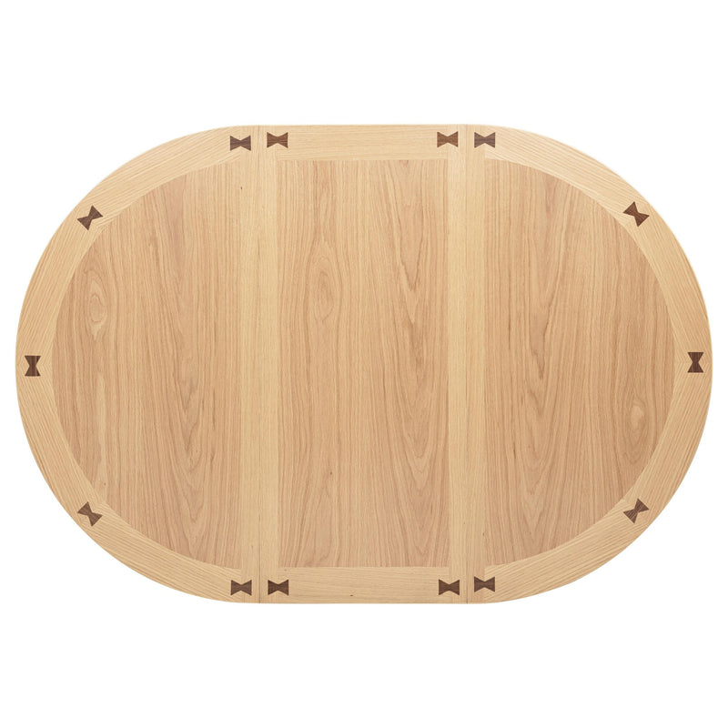 Lavon 5-piece Oval Extension Leaf Dining Set Light Oak - detail 8