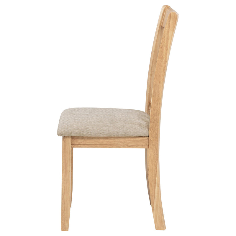Lavon Wood Dining Side Chair Linen and Light Oak (Set of 2) - detail 6