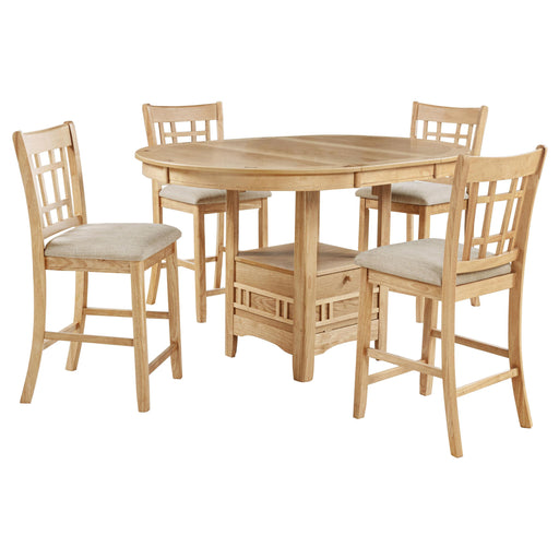 Lavon 5-piece Oval Counter Height Dining Set Light Oak - alternate view