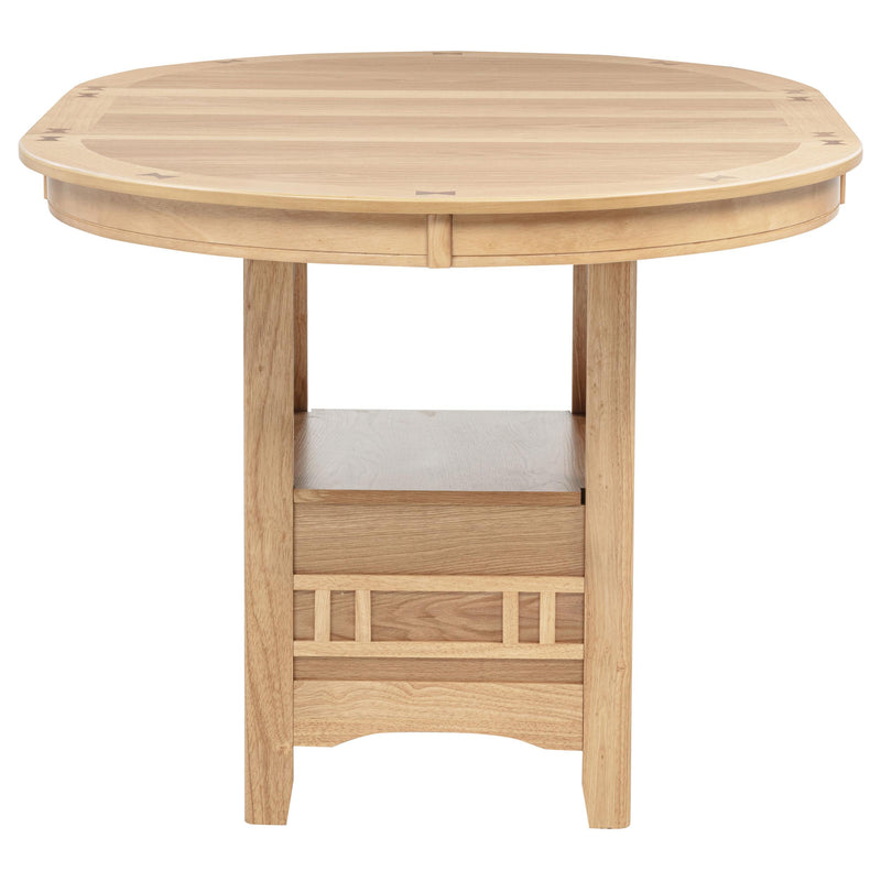 Lavon 5-piece Oval Counter Height Dining Set Light Oak - detail 6