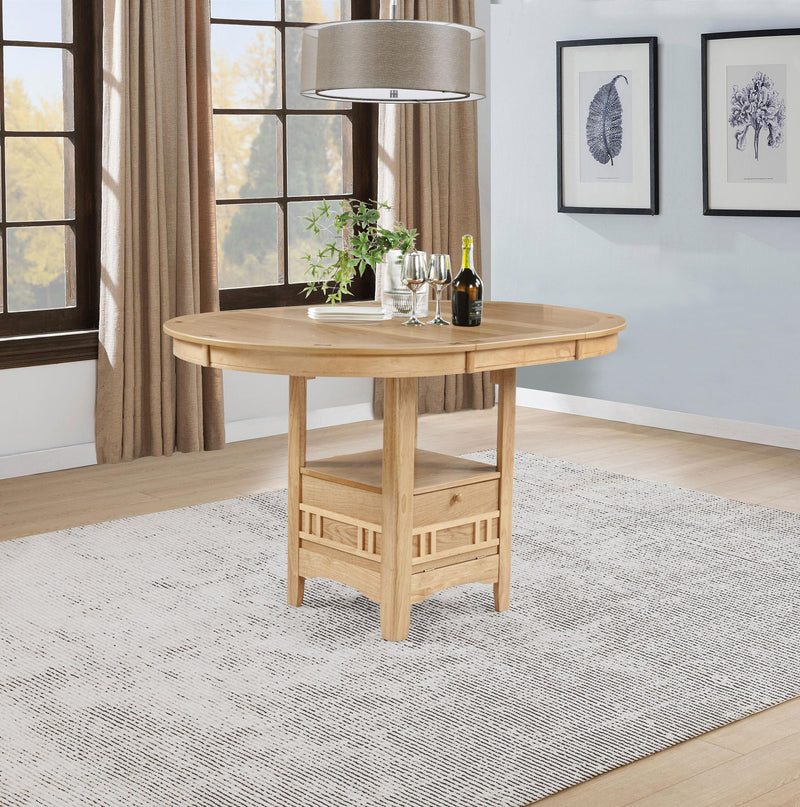 Lavon Oval 60-inch Counter Height Extension Dining Table Light Oak