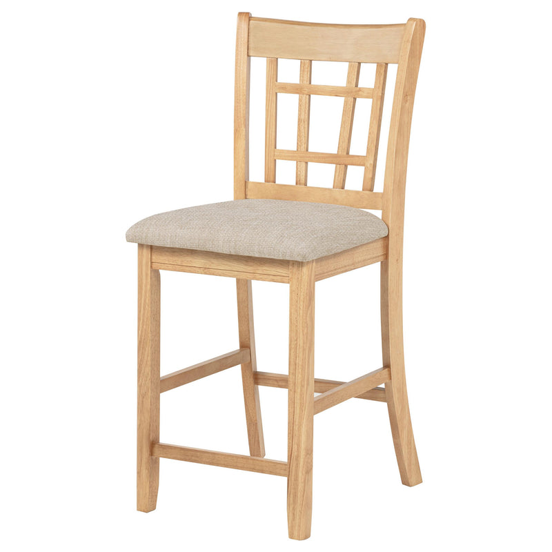 Lavon Wood Counter Height Dining Chair Linen and Light Oak (Set of 2) - detail 5