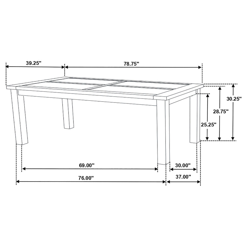 Coleman Rectangular 79-inch Dining Table Rustic Golden Brown - detail 6