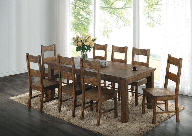 Coleman Rectangular 79-inch Dining Table Rustic Golden Brown - detail 7