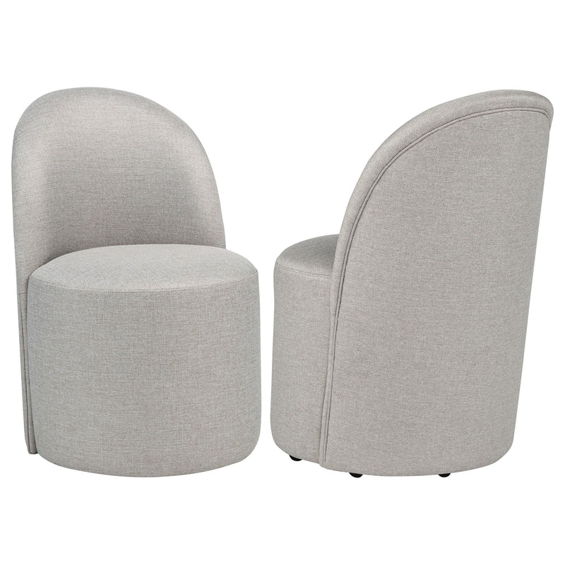 Aubrey Upholstered Barrel Dining Side Chair Beige (Set of 2)