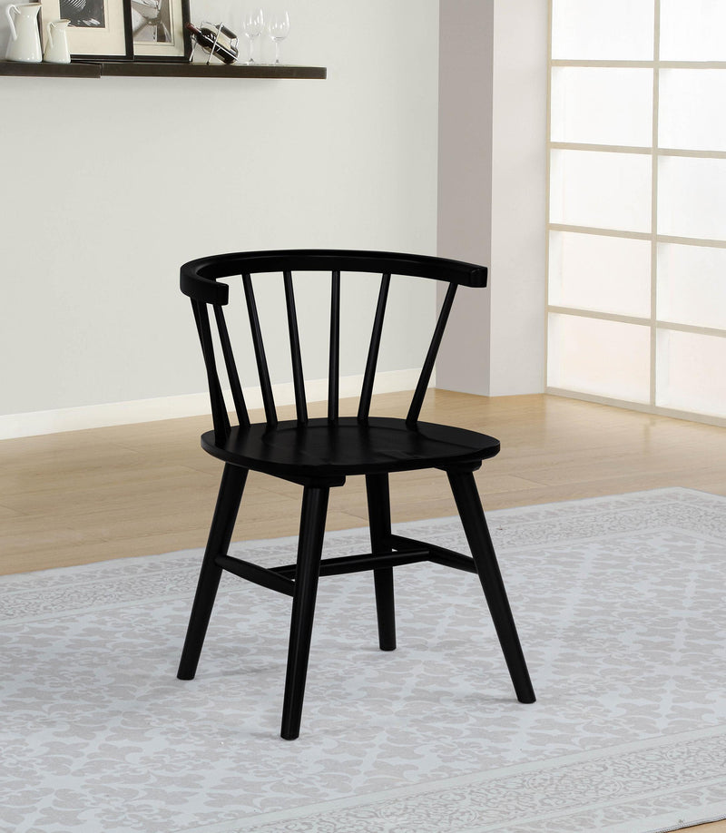 Jeffries Windsor Wood Dining Side Chair Black (Set of 2) - alternate view