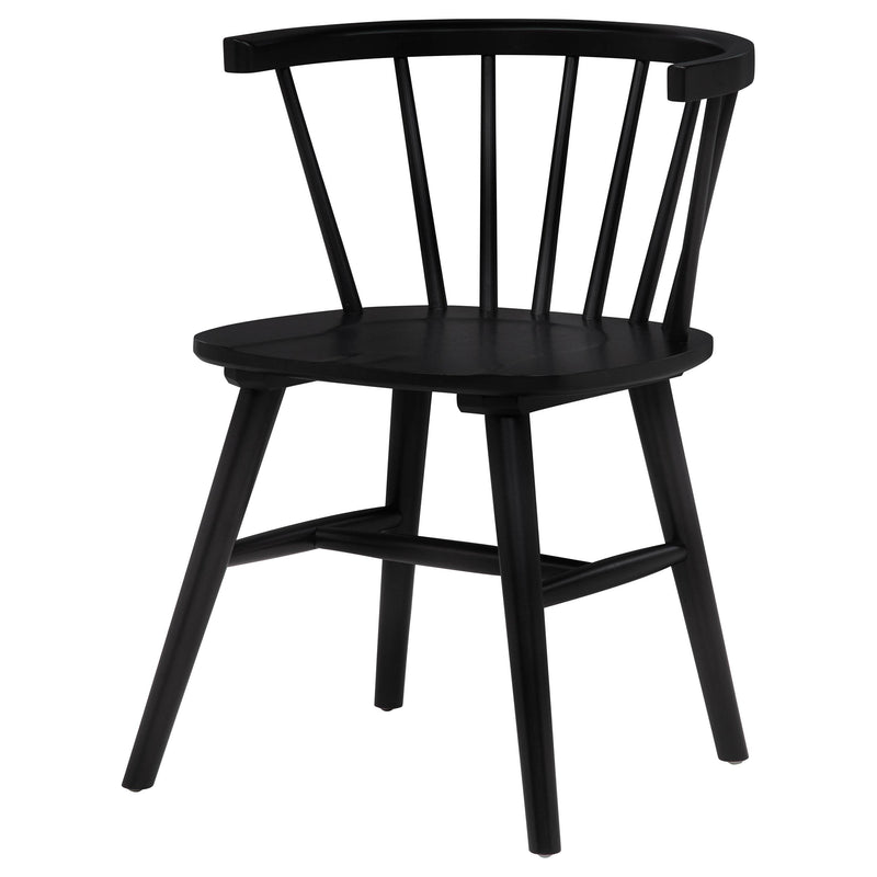 Jeffries Windsor Wood Dining Side Chair Black (Set of 2) - detail 5