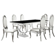 Antoine 7-piece Rectangular Glass Top Dining Set Chrome - alternate view