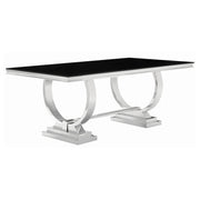 Antoine 7-piece Rectangular Glass Top Dining Set Chrome - detail 3
